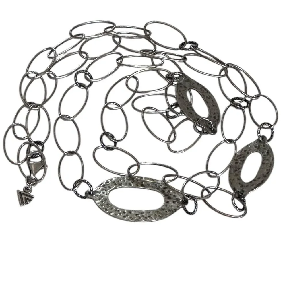 SILPADA N1506 Retired Sterling Silver Oval Link Necklace 35'' Long
